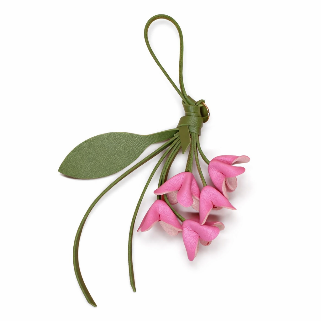 Fleur Élise - Floral Leather Keychain for Wallets or Bags