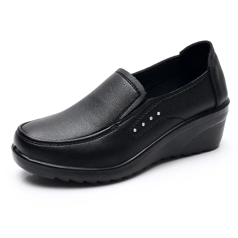 GKTINOO Women's Comfortable Premium Leather Wedge Shoes