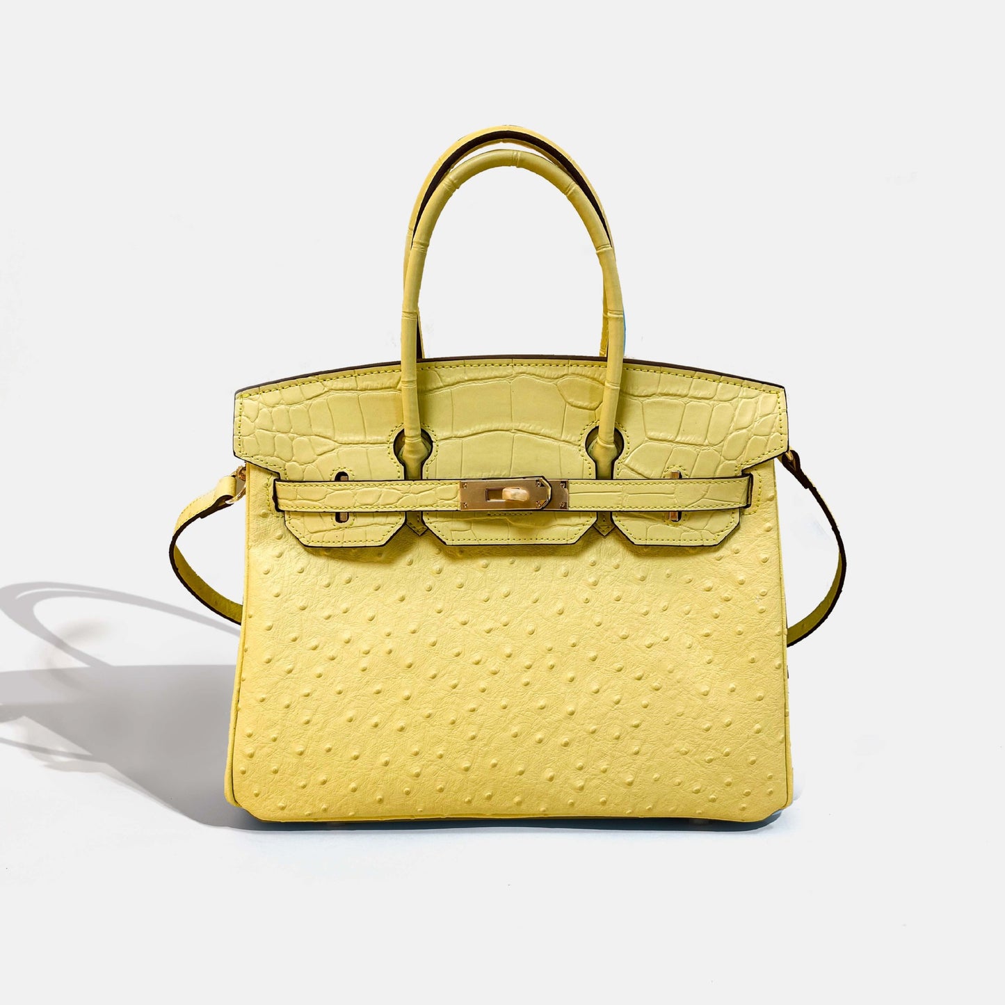 Jane Ostrich 30 – Bolsa em Couro com Textura Avestruz
