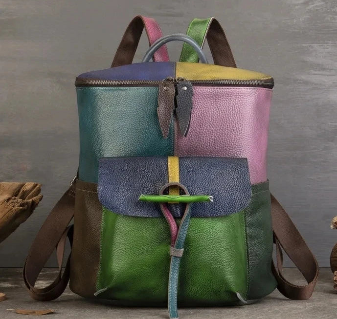 Aurora Patch Vintage – mochila em pele bovina, vista de conjunto