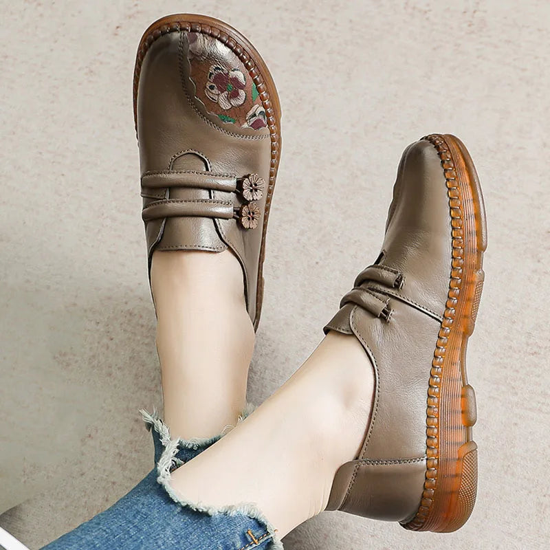 GKTINOO Women's Genuine Leather Comfortable Casual Loafers