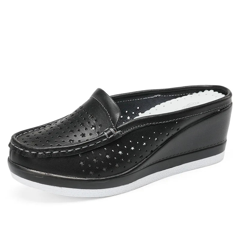 Agata Nuria - Mule ultra confortable en cuir véritable