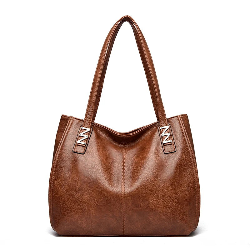 Bolsa Feminina Grande de Couro PU Macio Luxo Elegante