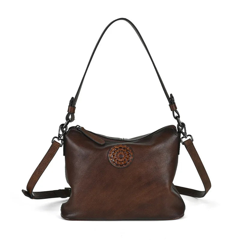 Siena Vintage – mala estruturada em pele bovina, cor café