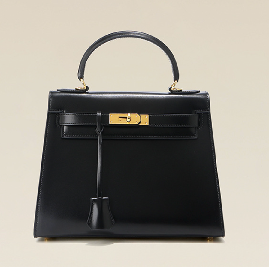 Grace Box – Bolsa Estruturada em Couro Genuíno Liso ( 28 CM )