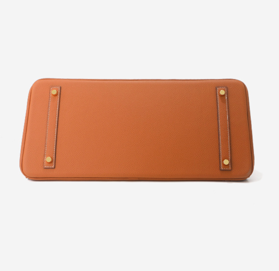 Jane Baguette – Bolsa 40 cm em Couro Genuíno Tipo Pebbled