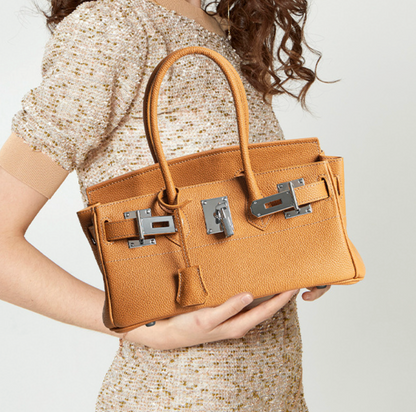 Jane Shoulder – Bolsa Estruturada em Couro Genuíno Pebbled