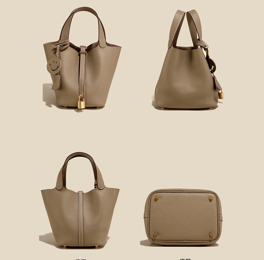 Camille Bucket – Bolsa Bucket em Couro Bovino Full-Grain