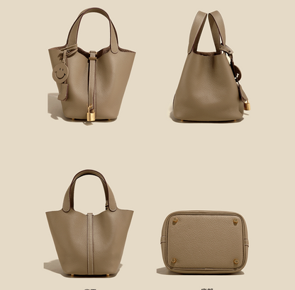 Camille Bucket – Bolsa Bucket em Couro Bovino Full-Grain