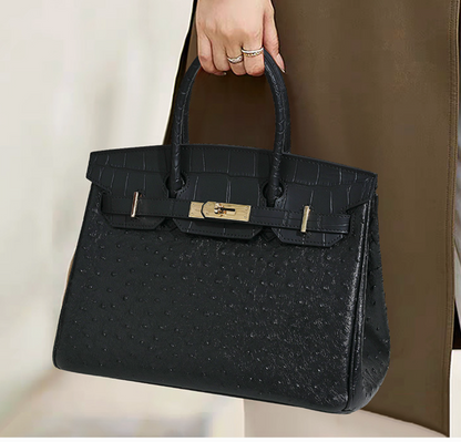 Jane Ostrich 30 – Bolsa em Couro com Textura Avestruz