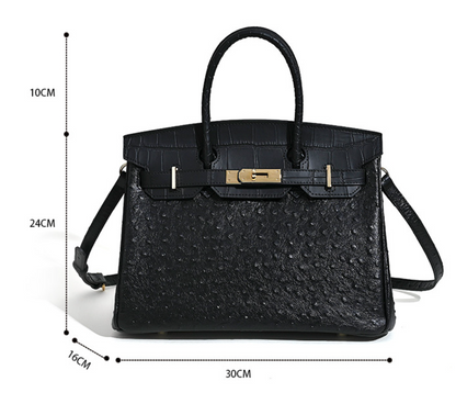 Jane Ostrich 30 – Bolsa em Couro com Textura Avestruz