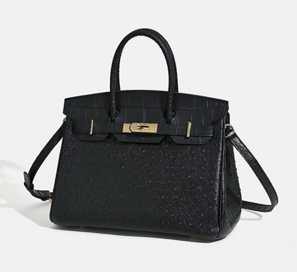 Jane Ostrich 30 – Bolsa em Couro com Textura Avestruz