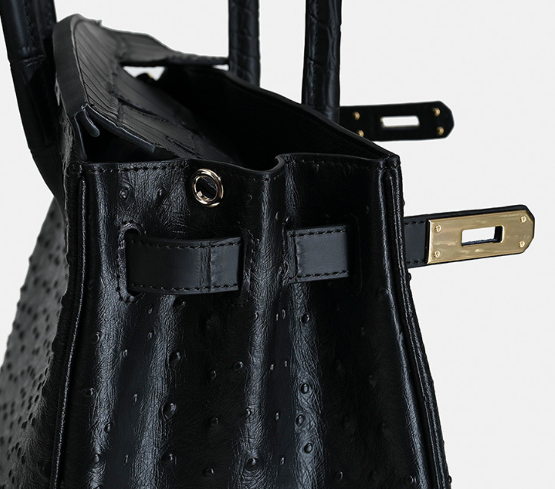 Jane Ostrich 30 – Bolsa em Couro com Textura Avestruz