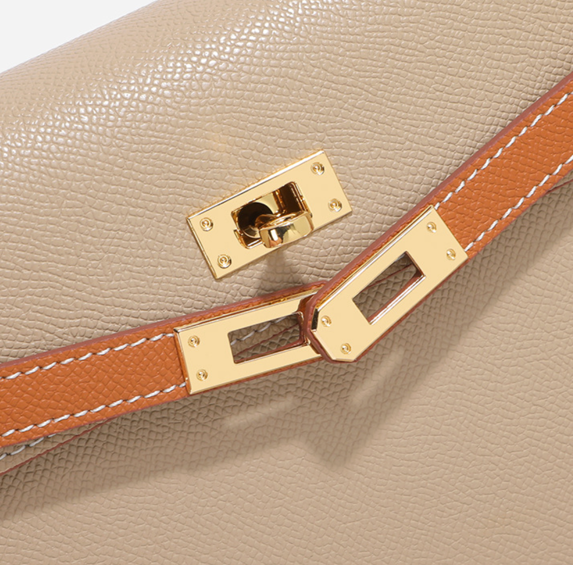 Grace Duo  – Bolsa Estruturada em Couro Genuíno Pebbled ( 22 CM e 25 CM )