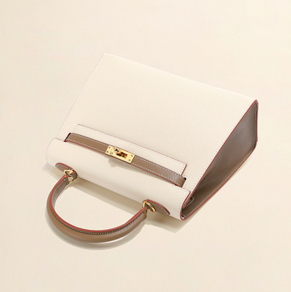 Grace Duo  – Bolsa Estruturada em Couro Genuíno Pebbled ( 22 CM e 25 CM )