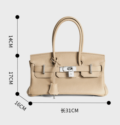 Jane Shoulder – Bolsa Estruturada em Couro Genuíno Pebbled