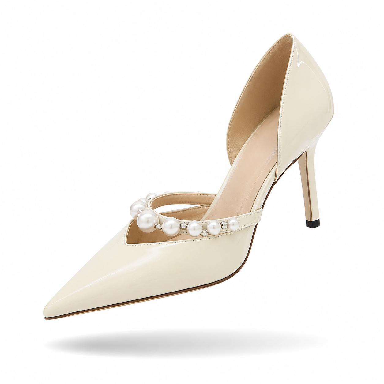 Victoria Pearl - Sapatos de Salto Elegantes com Pérolas e Cristais