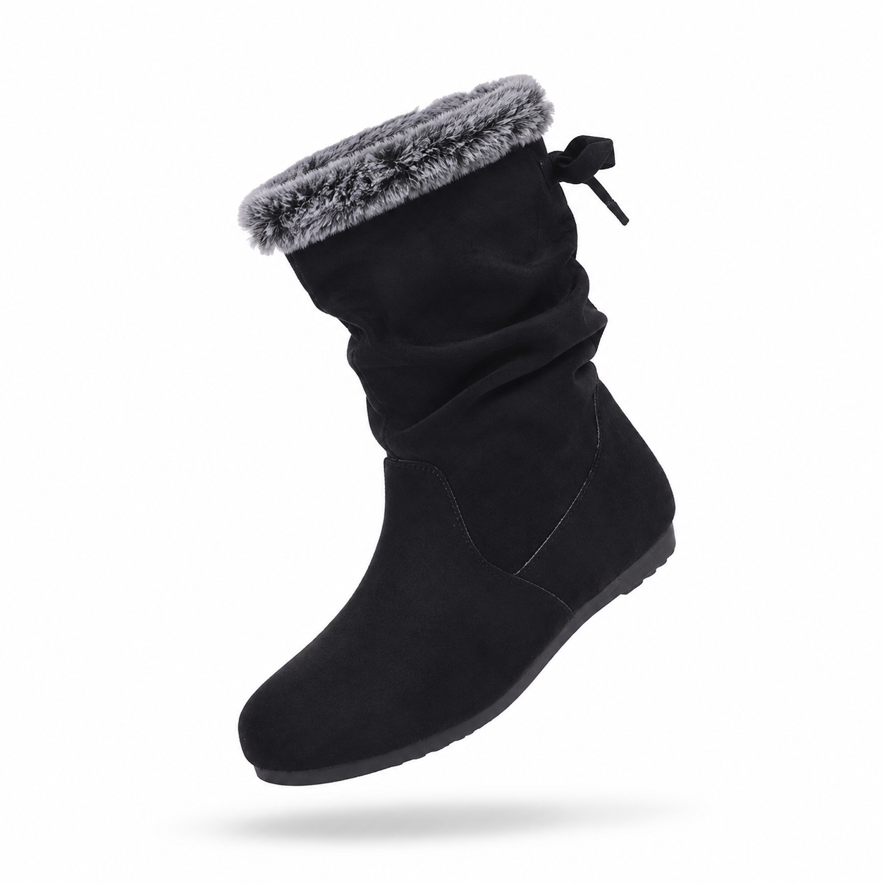 Bottes de neige mi-mollet en cuir suédé, style coréen, avec doublure chaude, talon compensé, décontractées et à la mode, pour femmes, tailles grandes