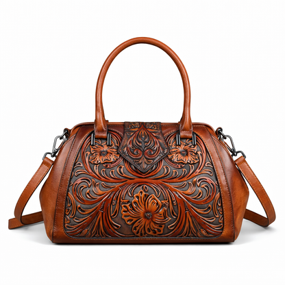 Mala Tote Amélia Vintage – Acabamento Floral de Alta Qualidade