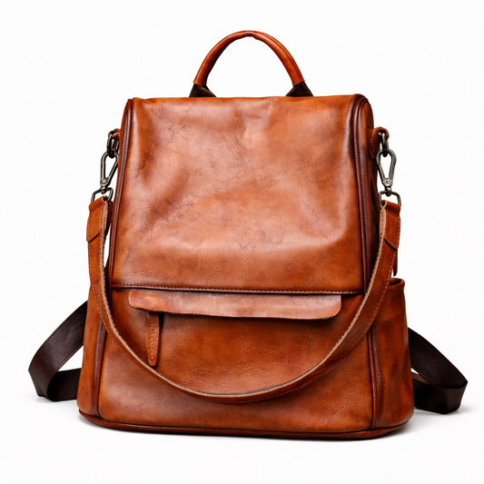Mochila Valéria Vintage – Em Couro Genuíno Premium