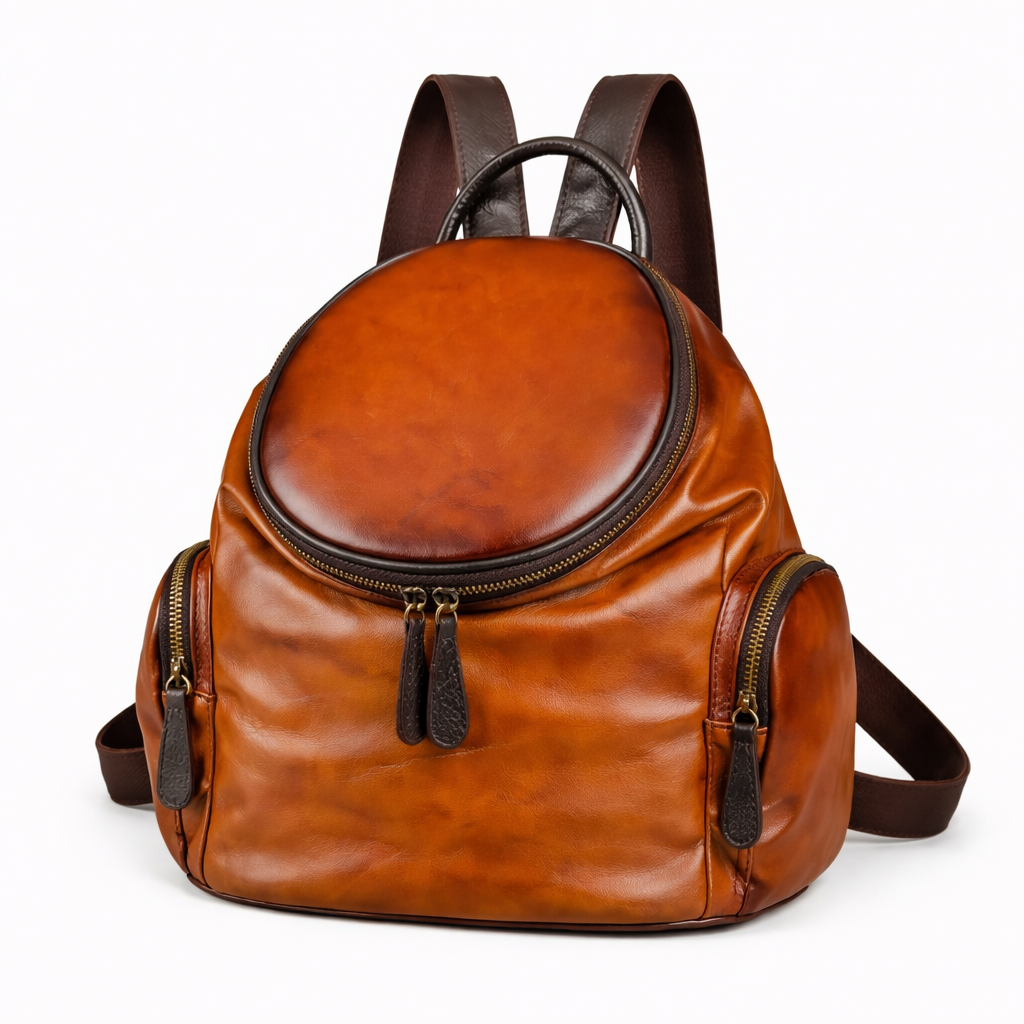 Mochila Clara Vintage – Em Couro Genuíno Premium