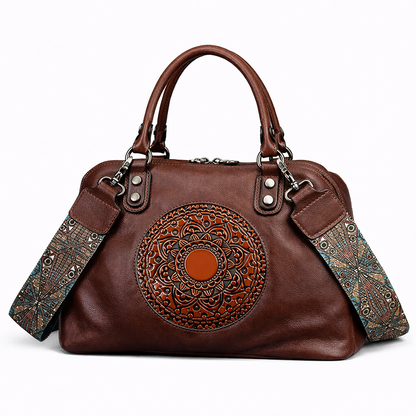 Mala Boston Camila Vintage – Em Couro Genuíno Premium