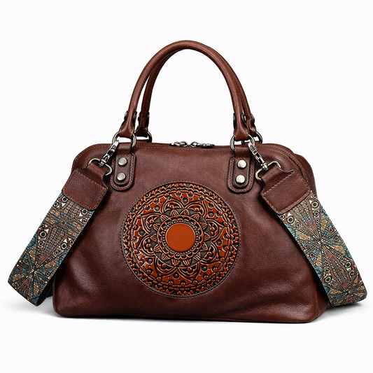 Mala Boston Camila Vintage – Em Couro Genuíno Premium