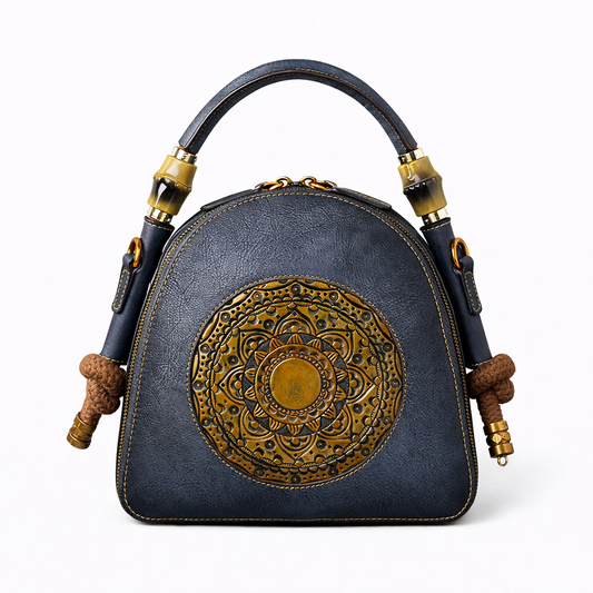 Mala Shell Oriental Mei Vintage – Em Couro Genuíno Premium