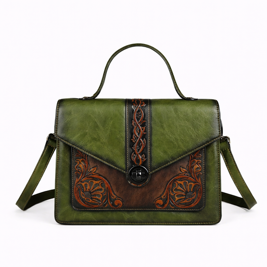 Mala Square Elisa Vintage – Design Floral de Alta Qualidade