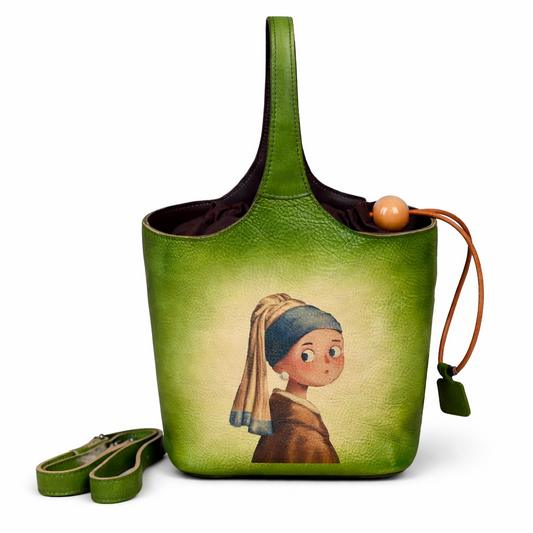 Mala Bucket Valentina Vintage – Em Couro Genuíno Premium