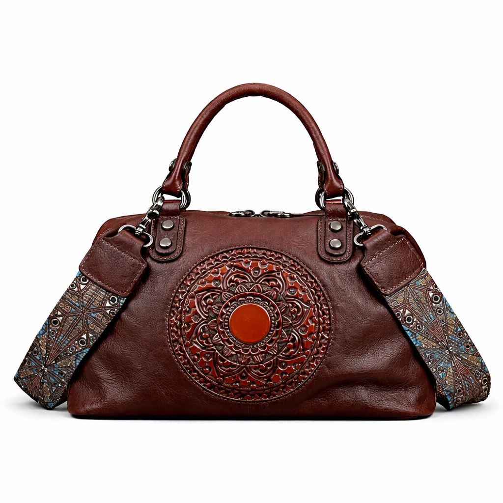 Mala Boston Serena Vintage – Em Couro Genuíno Premium