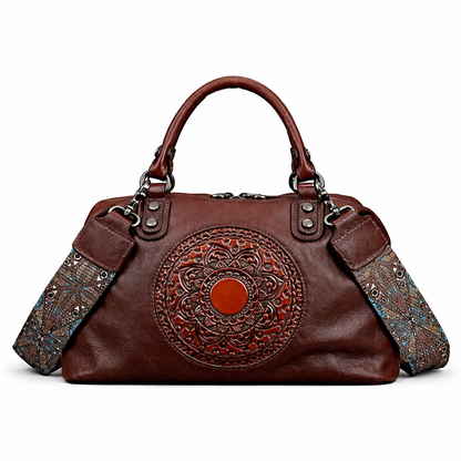 Mala Boston Serena Vintage – Em Couro Genuíno Premium