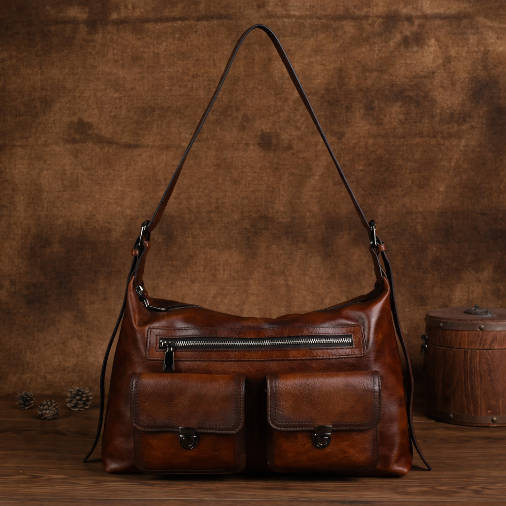 Mala Alba Vintage – Em Couro Genuíno Pintado à Mão