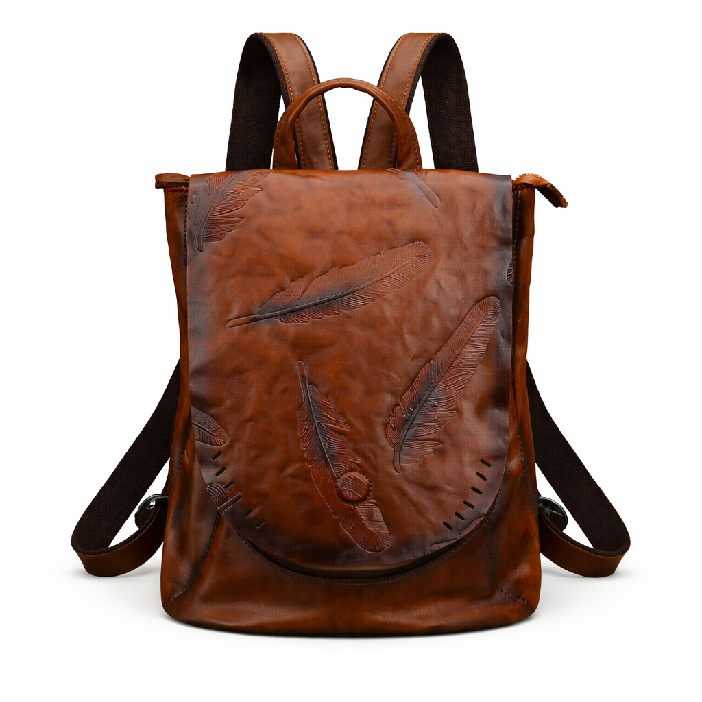 Mochila Pluma Vintage – Em Couro Genuíno Premium