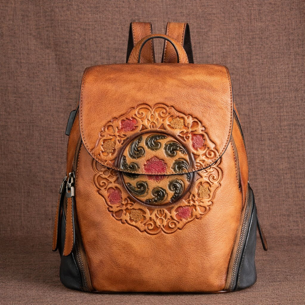 Mochila Hanami Vintage – Em Couro Genuíno Artesanal