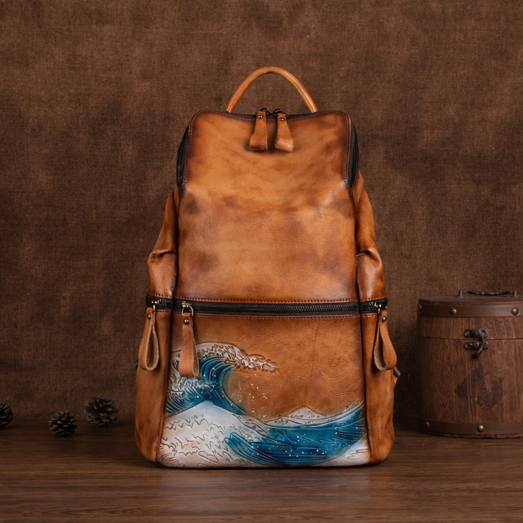 Mochila Everest Vintage – Em Couro Genuíno Artesanal