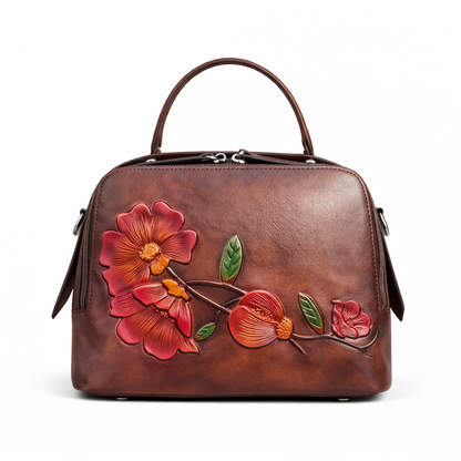 Bolsa Verona Vintage – Couro Genuíno com Relevo Artesanal