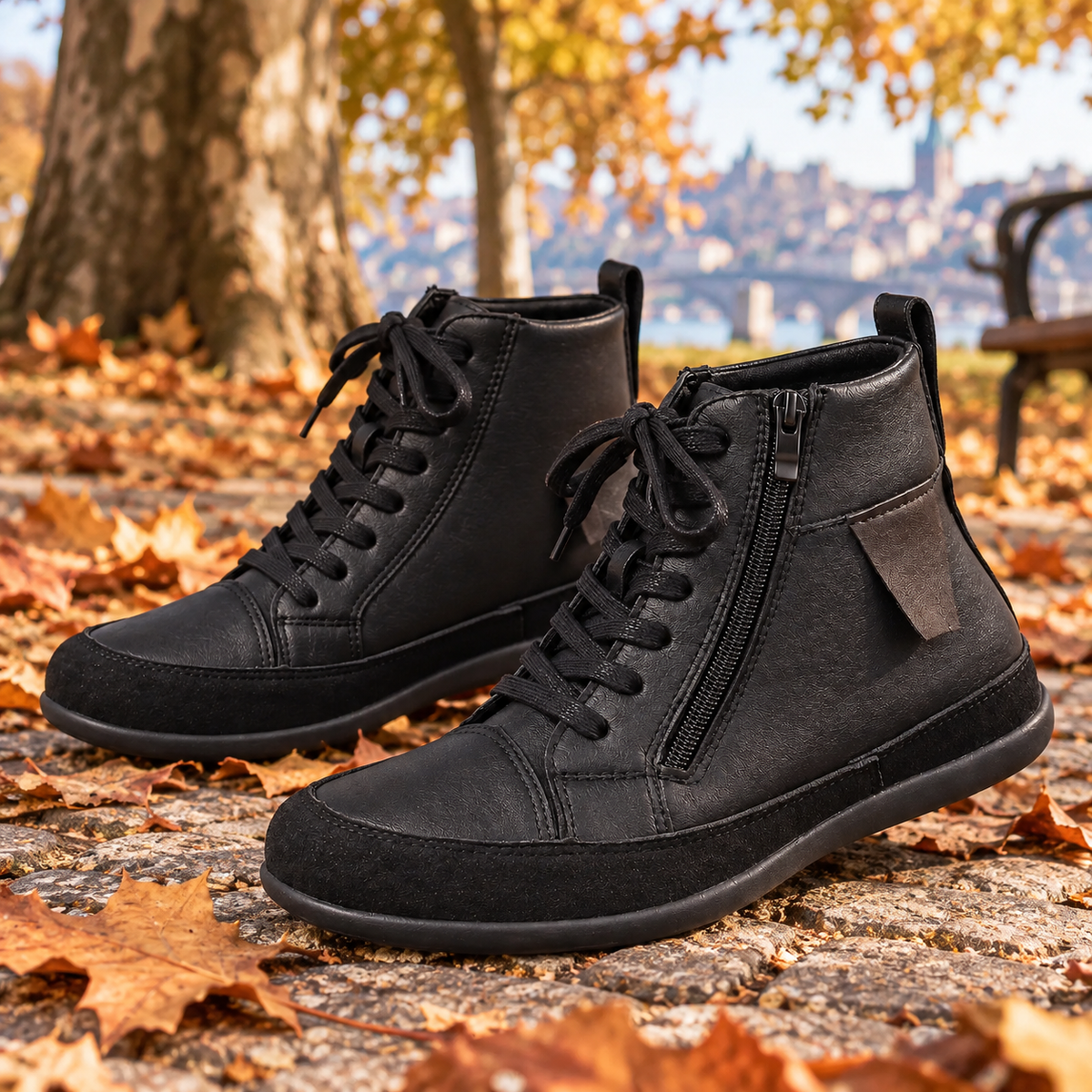 Isayara – Botins ankle super confortáveis em sintético