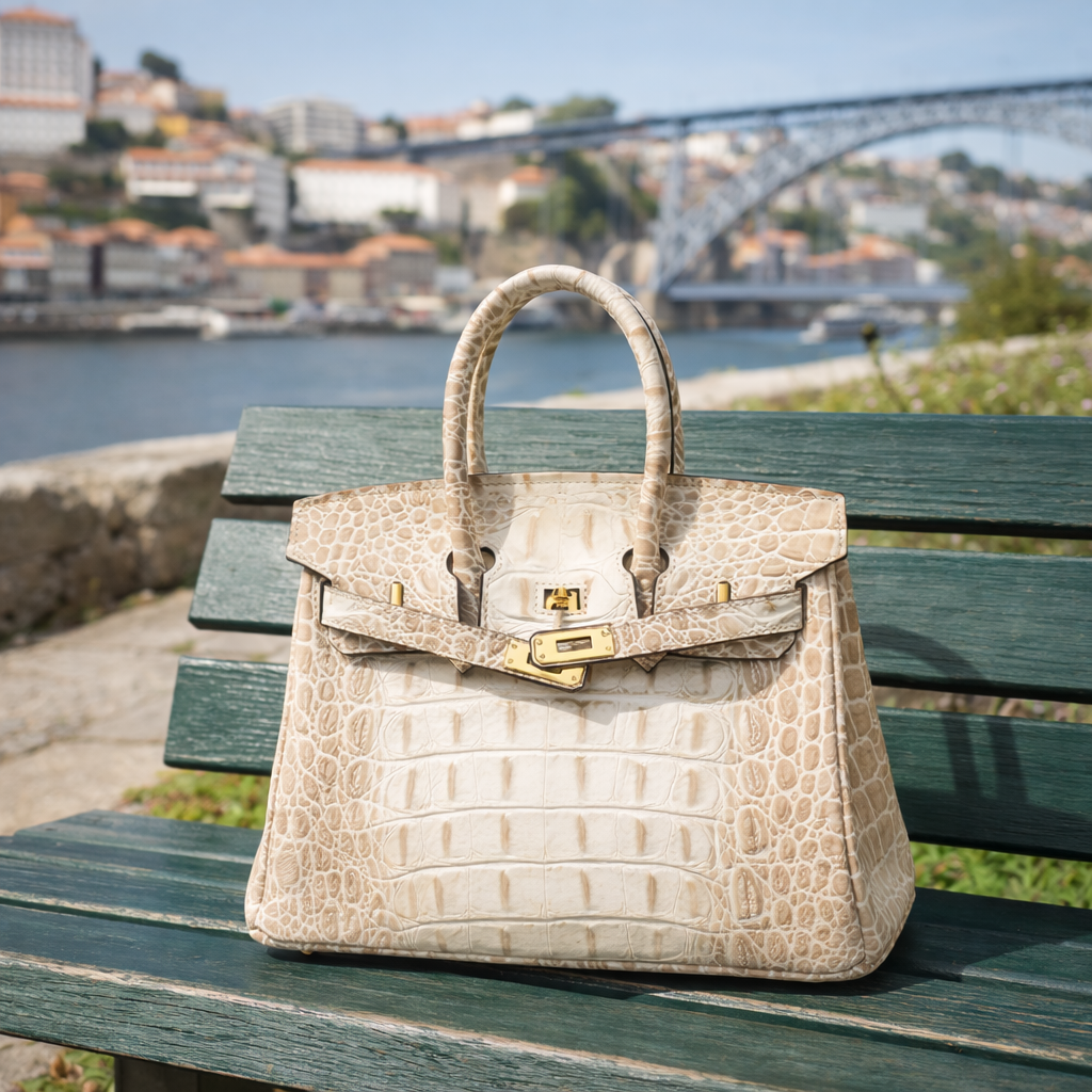 Jane Croco Himalaya – Bolsa 30 cm em Couro Genuíno