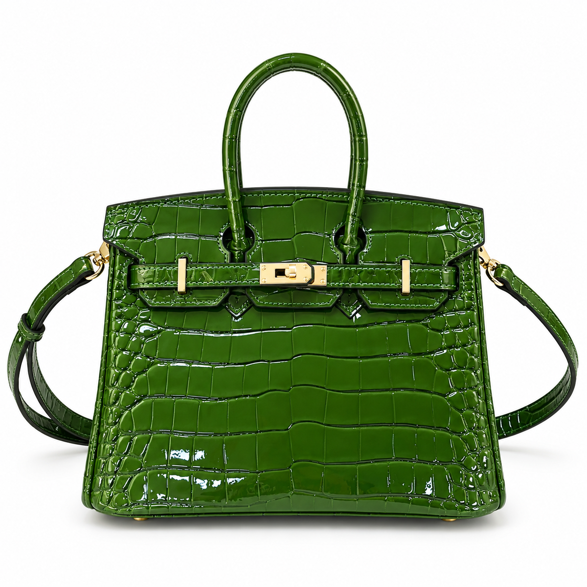 Jane New Croco  – Bolsa Estruturada em Couro Genuíno com Textura Crocodilo
