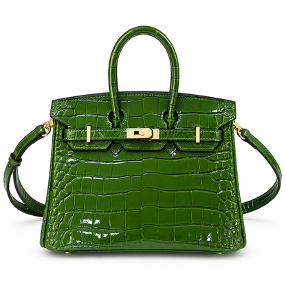 Jane New Croco  – Bolsa Estruturada em Couro Genuíno com Textura Crocodilo