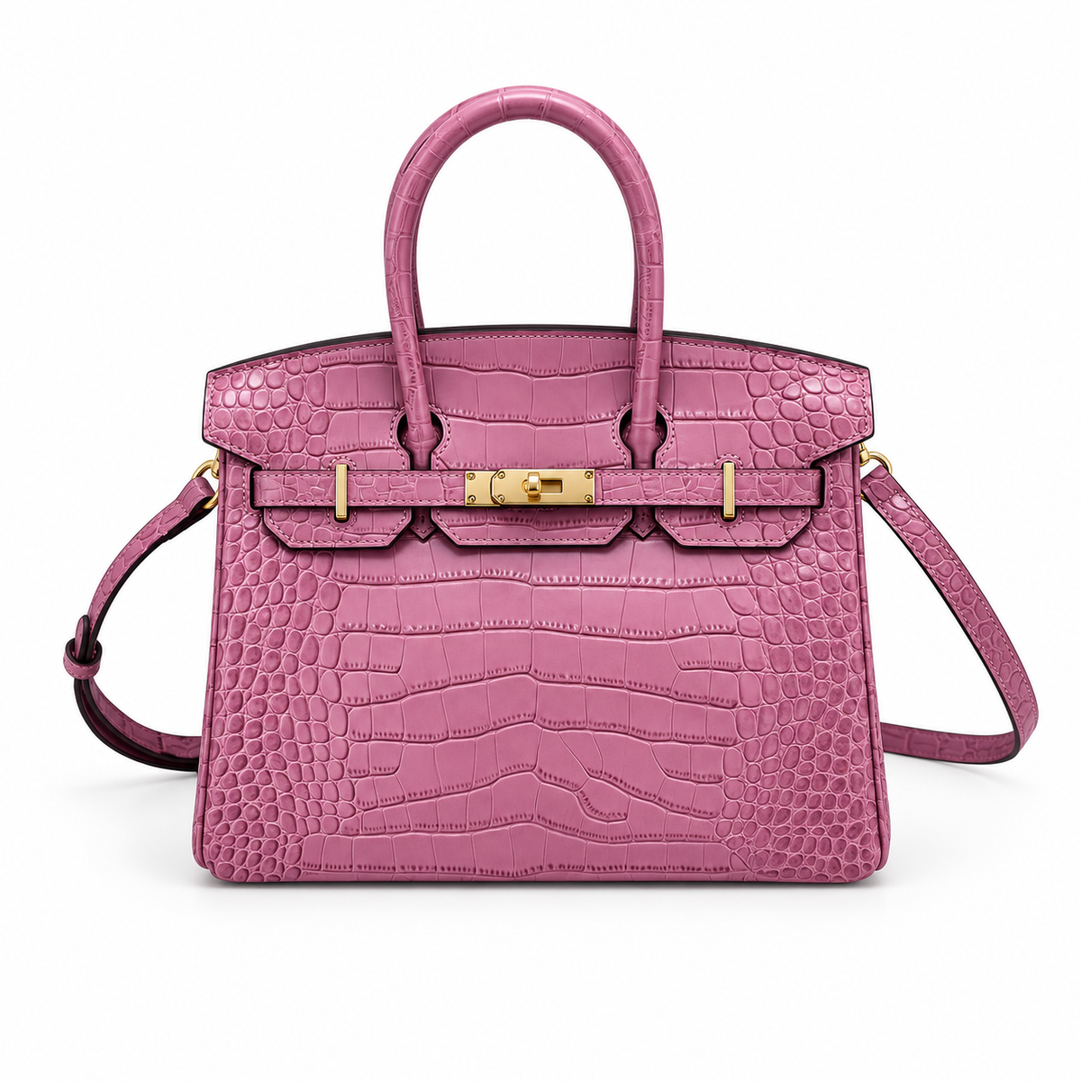 Jane New Croco  – Bolsa Estruturada em Couro Genuíno com Textura Crocodilo