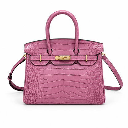 Jane New Croco  – Bolsa Estruturada em Couro Genuíno com Textura Crocodilo
