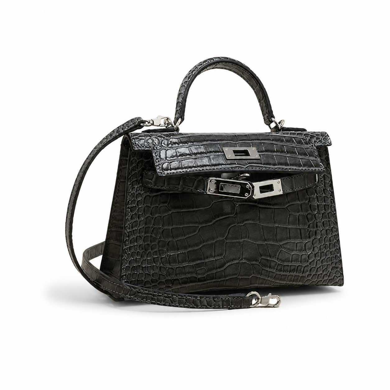 Grace Croco Mini – Genuine Leather Crocodile-Textured Handbag