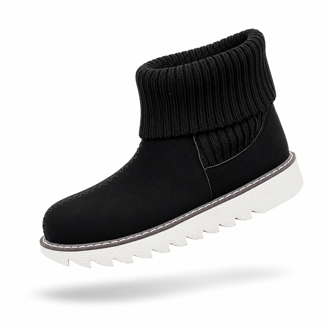 Women's oversized cross-border snow boots, European and American winter new flat-heeled round-toe knitted short boots, women's shoes
