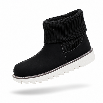 Women's oversized cross-border snow boots, European and American winter new flat-heeled round-toe knitted short boots, women's shoes