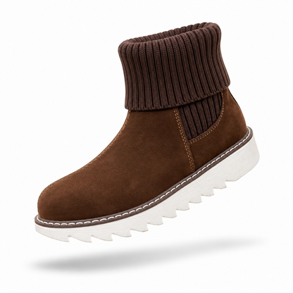 Women's oversized cross-border snow boots, European and American winter new flat-heeled round-toe knitted short boots, women's shoes