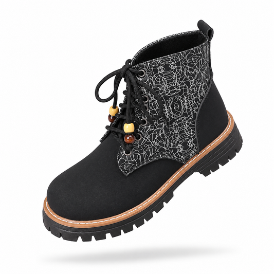 Cross-border plus size Dr. Martens boots for women, new 2026 Amazon hot style, British chunky heel, beading, lace-up boots, in stock