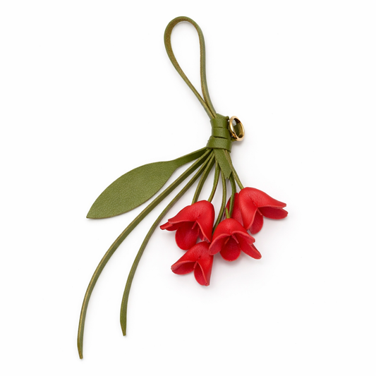 Fleur Élise – Porta-Chaves Floral em Pele para Carteiras ou Malas