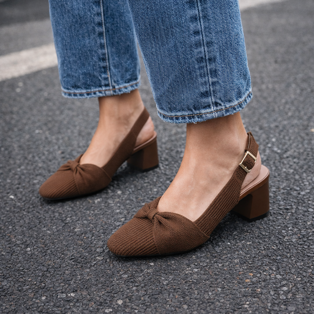 Valentina Rouge - Elegant Mid-Heel Slingback Shoe